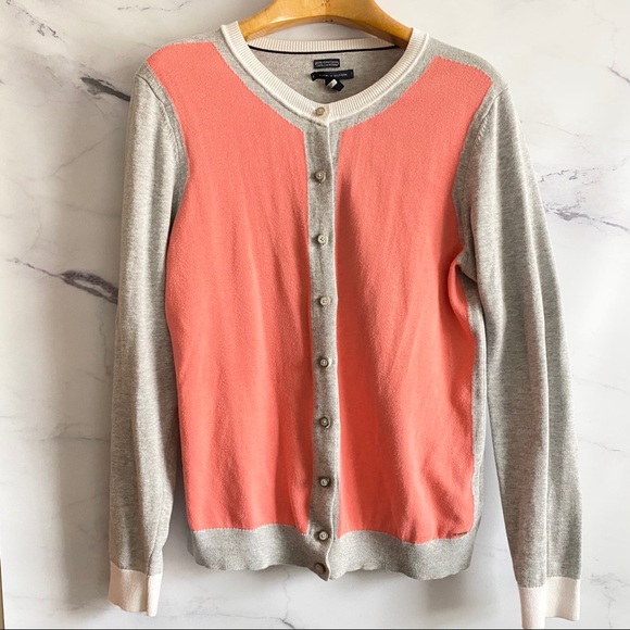 Tommy Hilfiger Two Tone Colorblock Button Front Sweater LARGE - Picture 1 of 8
